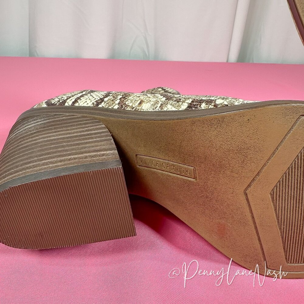 Vince Camuto Gradina Leather Snakeskin Ankle Bootie Size 9.5 - Picture 14 of 16